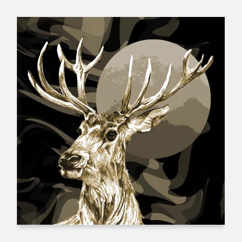 Cerf Poster 60 x 60 cm