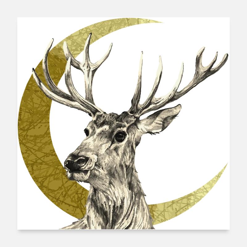 Hirsch Poster 60x60 cm