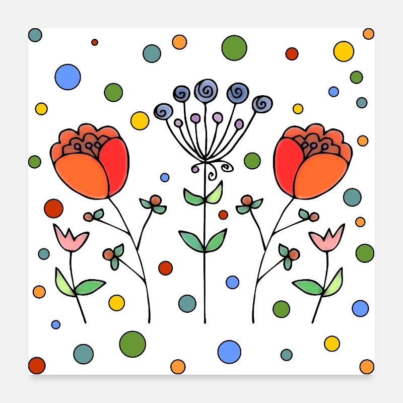 Blumen Poster 60x60 cm