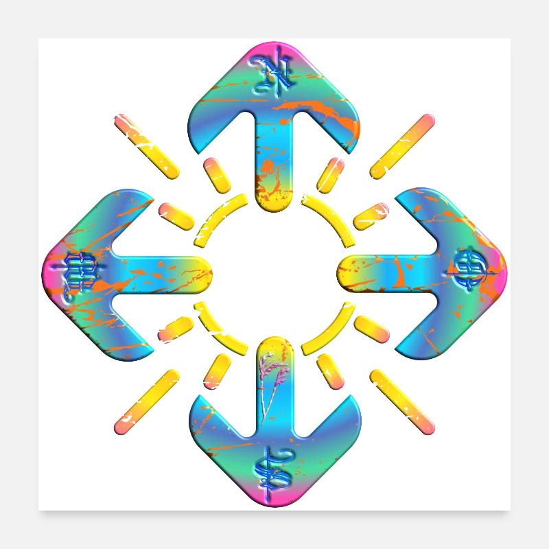 Kompass Poster 60x60 cm