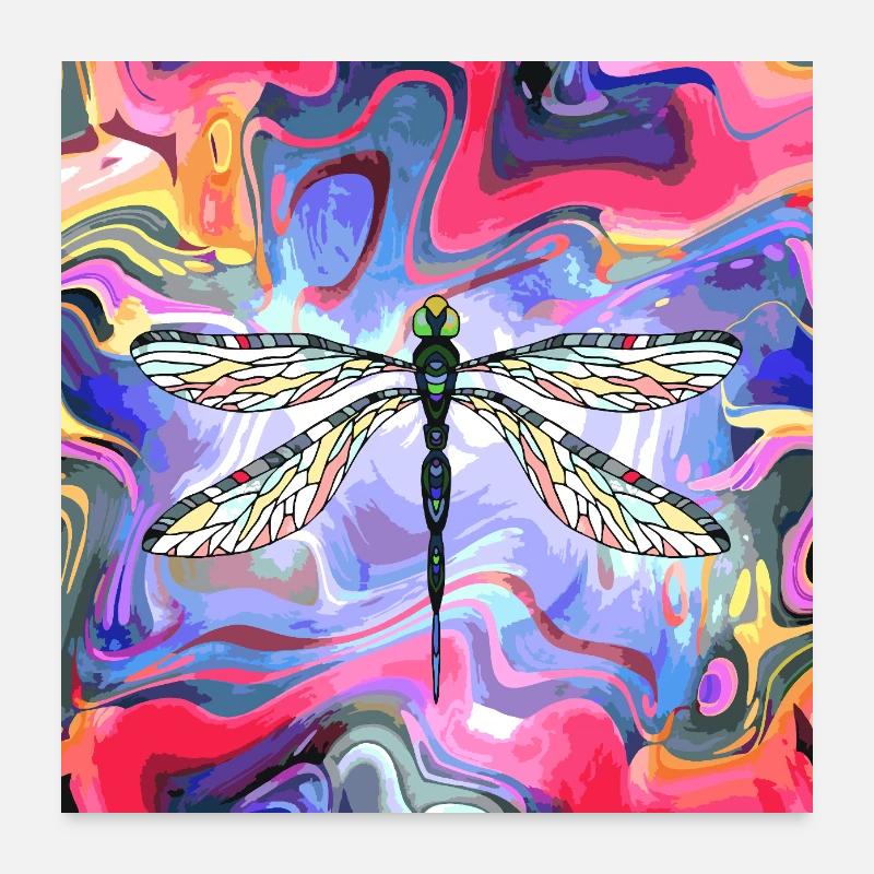 Libellule Poster 60 x 60 cm