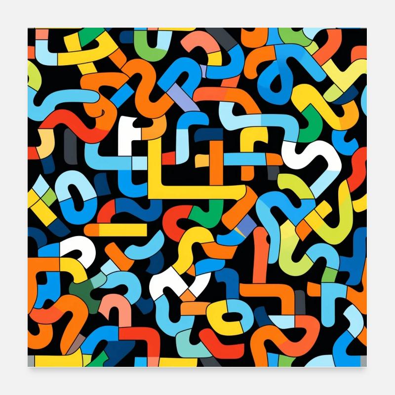Intertwined Color Knot Pattern Poster 24" x 24" (60x60 cm)