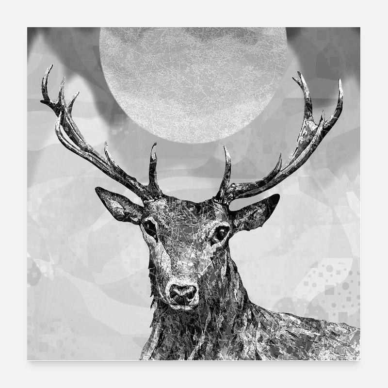 Hirsch Poster 60x60 cm