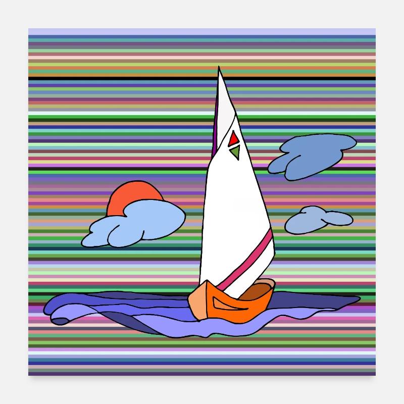 Segelboot Poster 60x60 cm