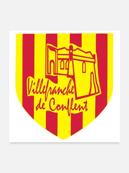 villefranche de conflent,pyrènèes orientales - Poster 60x60 cm - Weiß - Vorne
