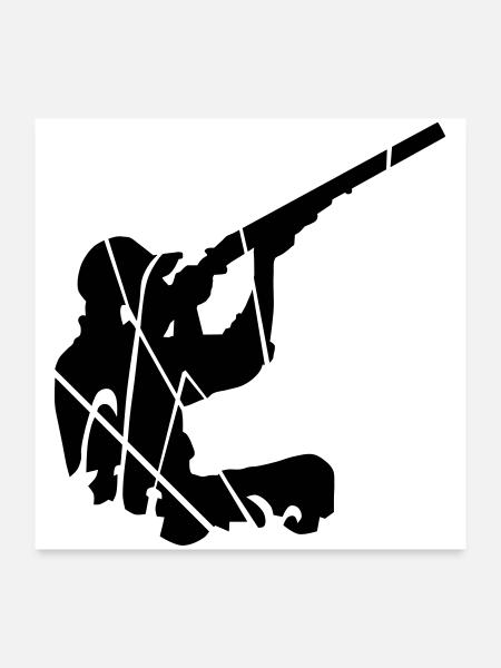 Jäger - Poster 60x60 cm - Weiß - Vorne