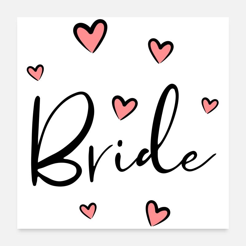 Bride Heart Bachelorette Party Gift Poster 24" x 24" (60x60 cm)
