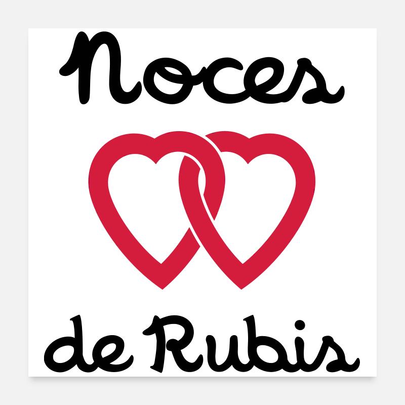 Noces de Rubis Poster 60 x 60 cm