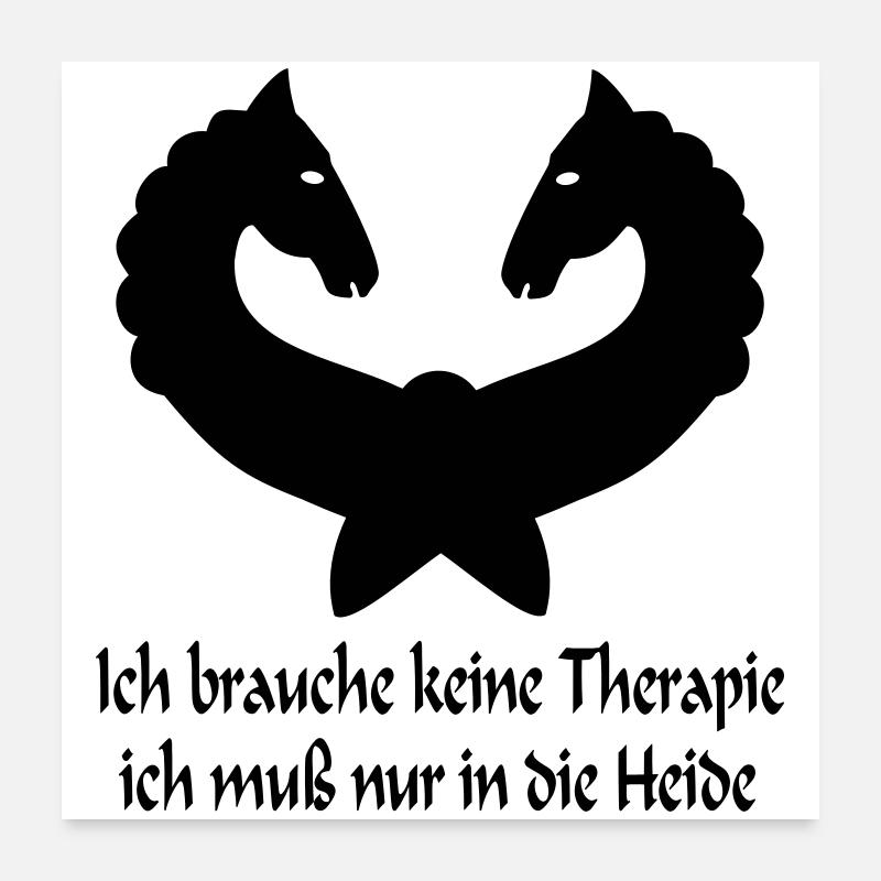 Lüneburger Heide Pferde Poster 60x60 cm