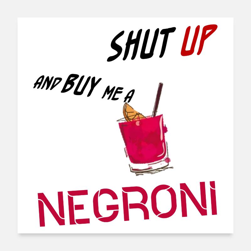 Negroni-Cocktail Poster 60x60 cm
