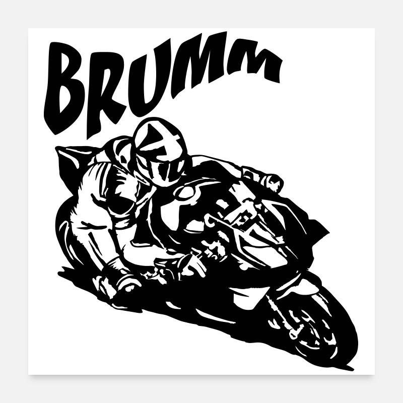 Brumm Biker Black Poster 60x60 cm