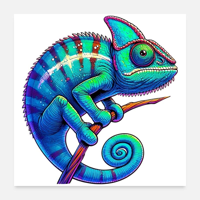 Caméléon Poster 60 x 60 cm