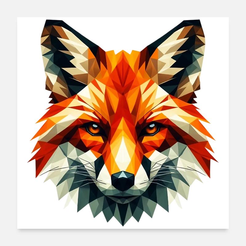 Polygonal Fox Poster 24" x 24" (60x60 cm)