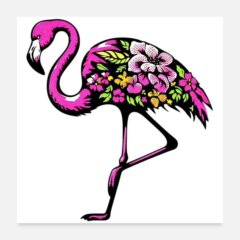 Flamant Poster 60 x 60 cm