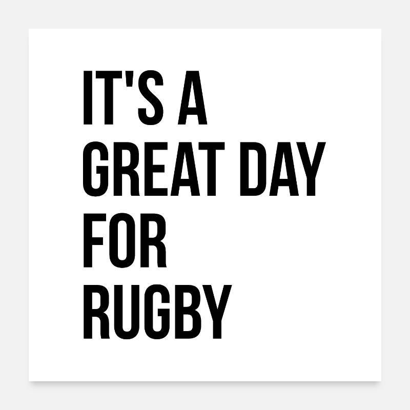 Rugby - Poster 60x60 cm - Weiß