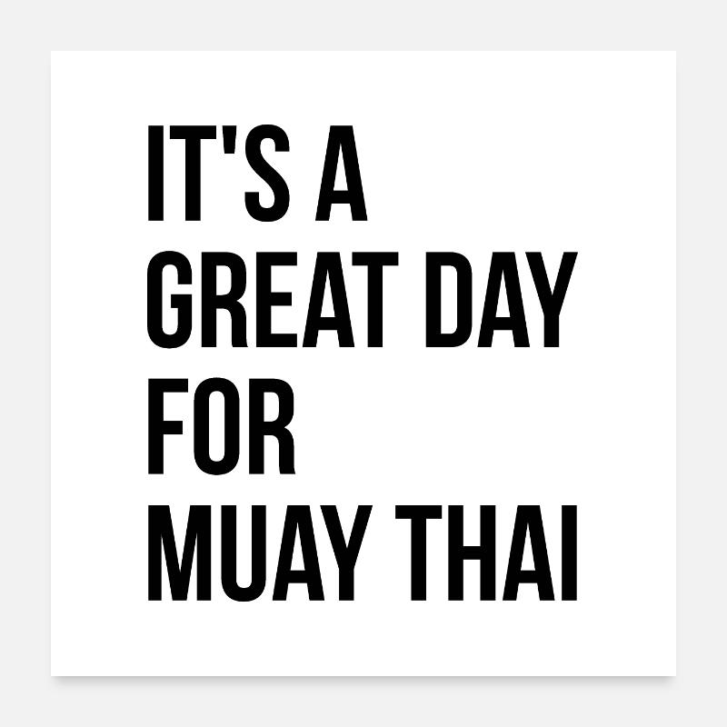 Muay Thaï - Poster 60 x 60 cm - blanc