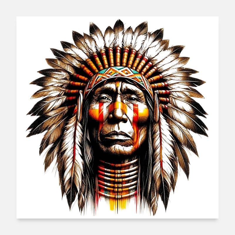 American Indian American Poster 24" x 24" (60x60 cm)