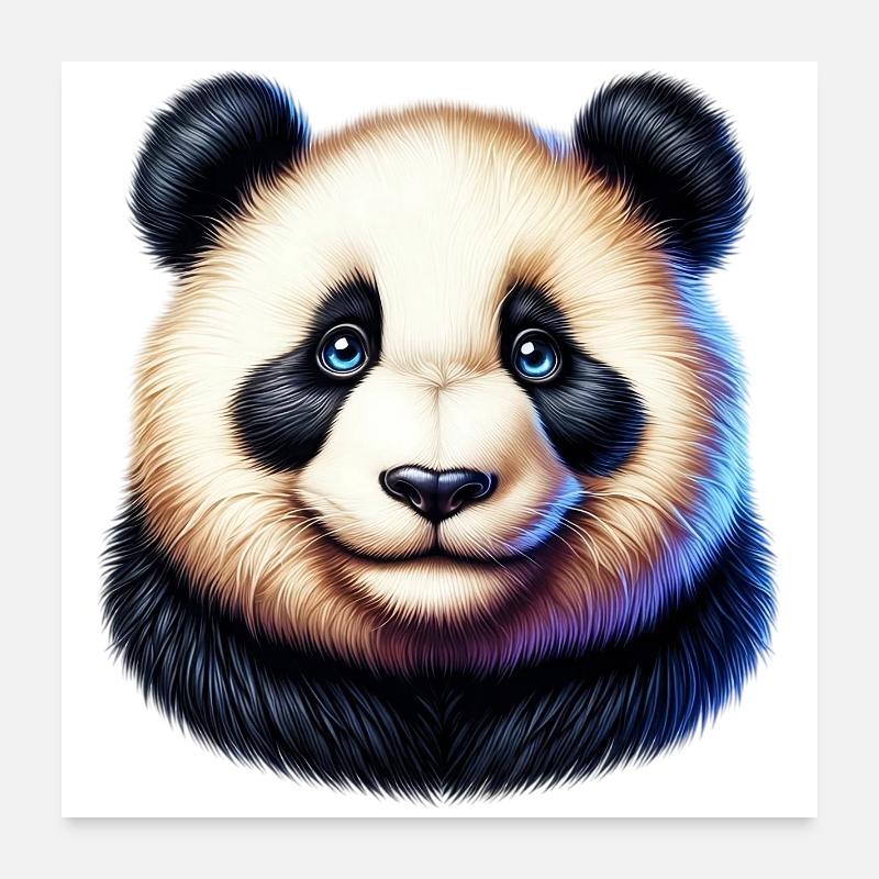 Panda - Poster 60x60 cm - Weiß