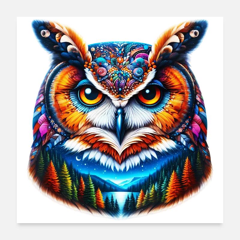 Hibou Poster 60 x 60 cm