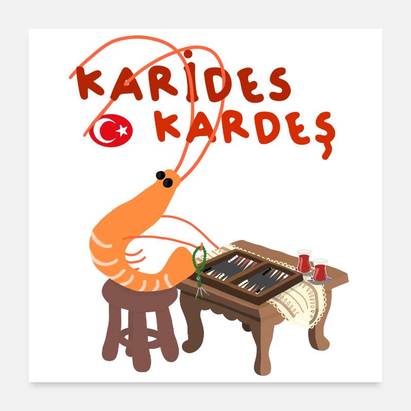 Turkish Shrimp Karides Kardes Poster 24" x 24" (60x60 cm)