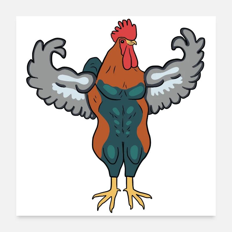 Bite musclée Poster 60 x 60 cm