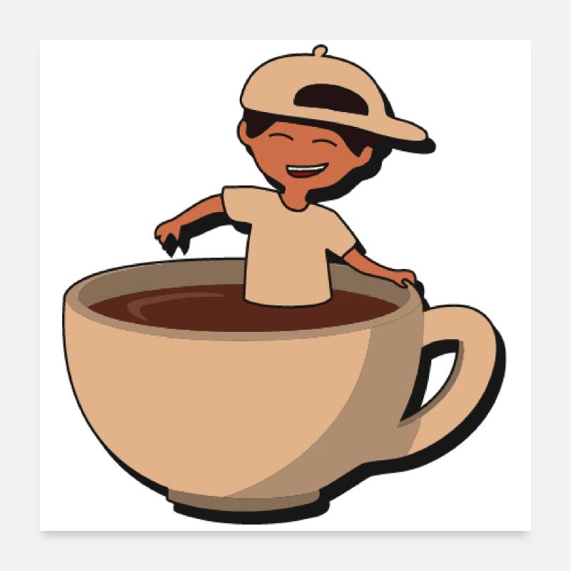 Éclaboussure de café Cup Buddy Poster 60 x 60 cm