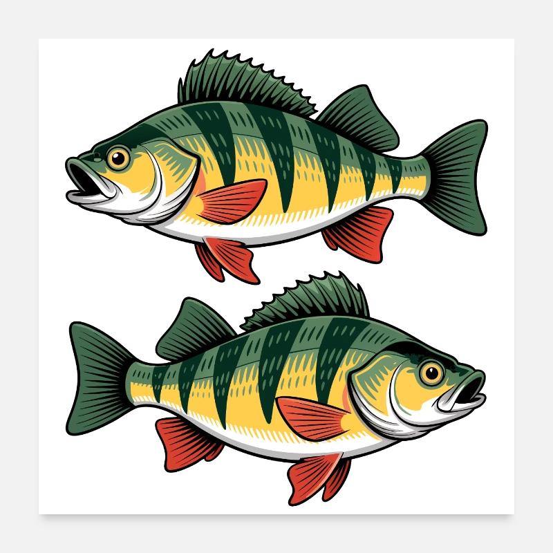 Deux perches – Conception de pêcheurs pour pêcheurs sportifs Poster 60 x 60 cm