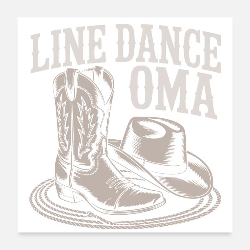 LineDance Oma Boots Poster 60x60 cm
