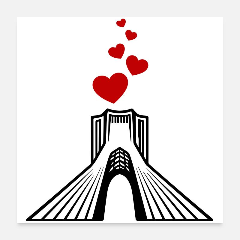 Azadi Iran Liebe - Poster 60x60 cm - Weiß