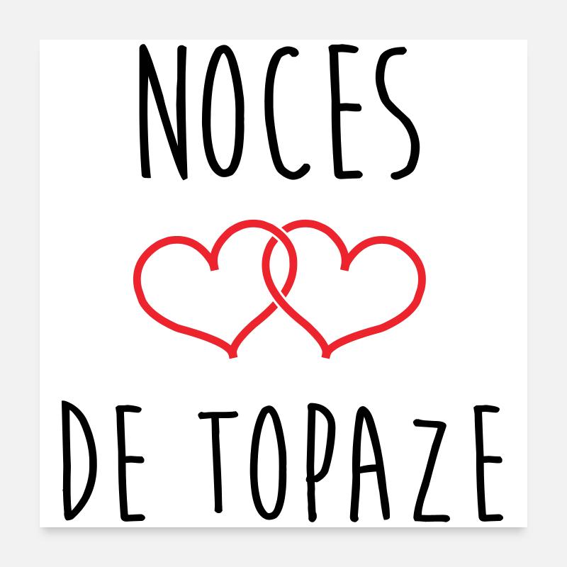 Topaz-Hochzeit 44 Jahre Ehe Poster 60x60 cm