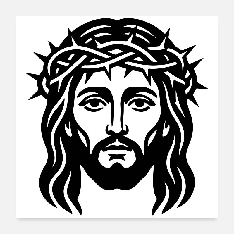 Jésus-Christ Head Poster 60 x 60 cm