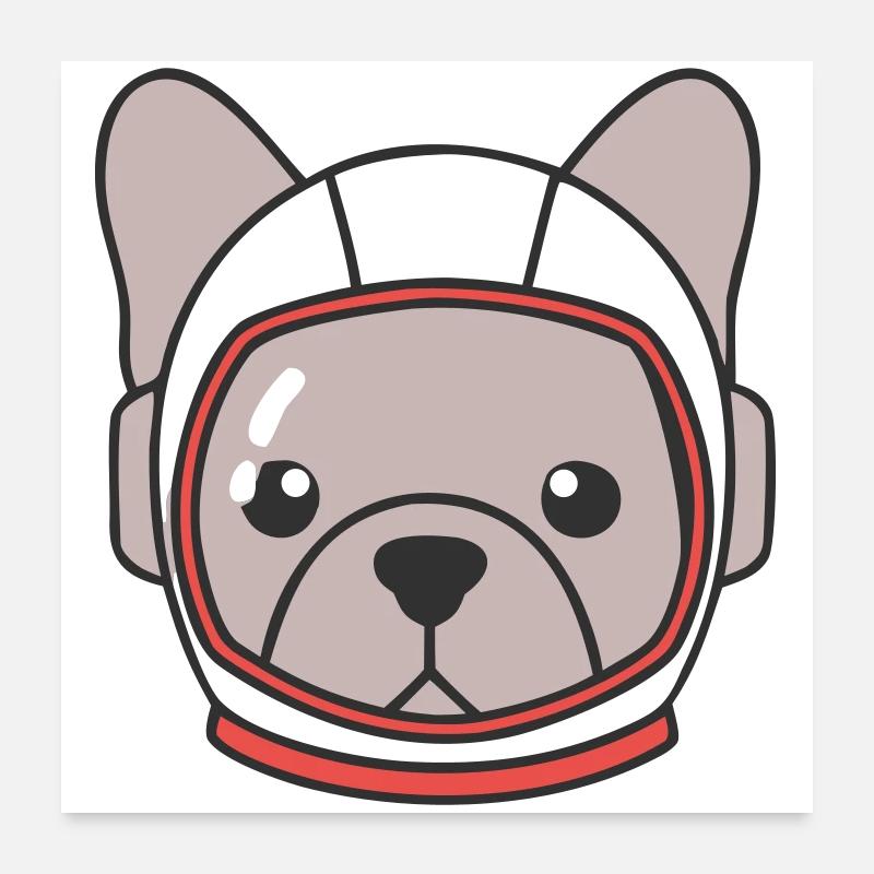 Casque d’astronaute français Espace Poster 60 x 60 cm