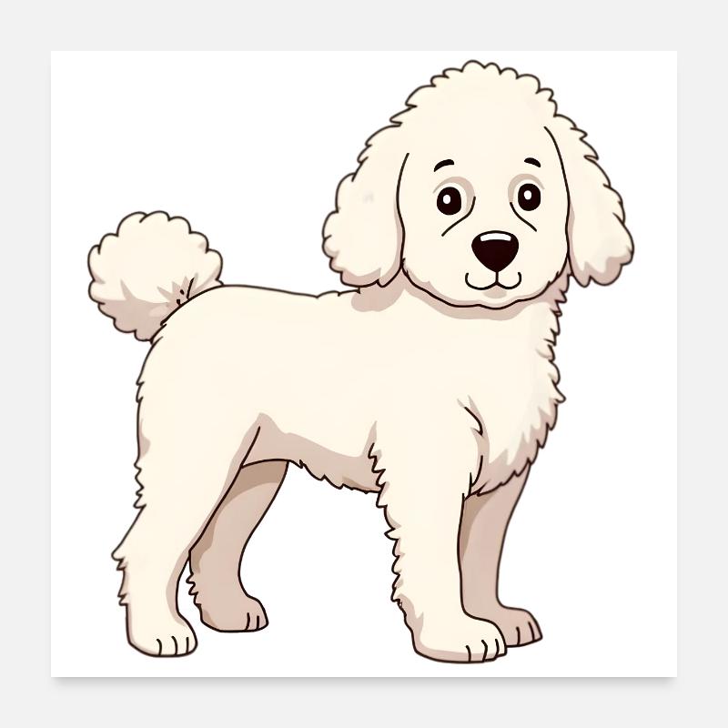 White Poodle Poster 24" x 24" (60x60 cm)