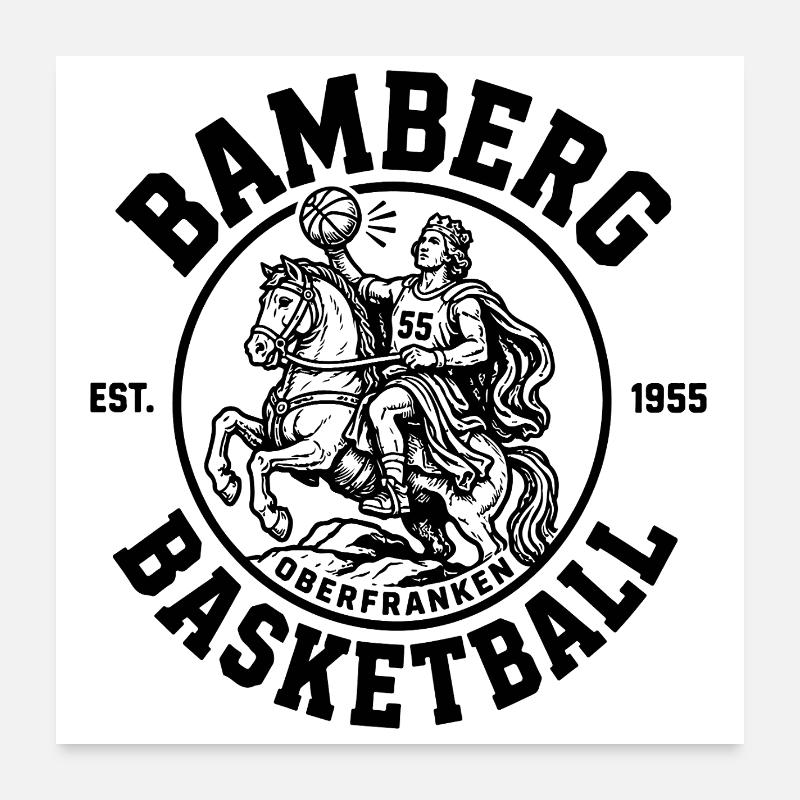 Bamberg Basketball Vintage Retro Design Poster 60x60 cm