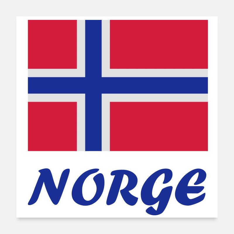 Drapeau norvégien Poster 60 x 60 cm