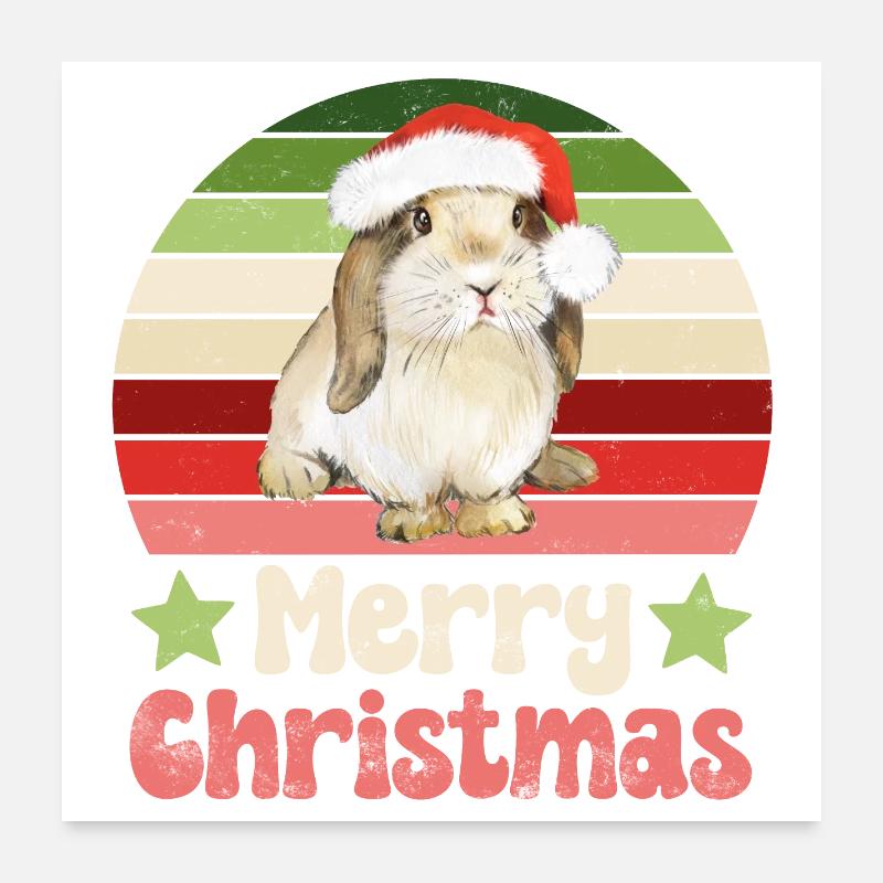 Rabbit Rabbit Christmas Poster 24" x 24" (60x60 cm)