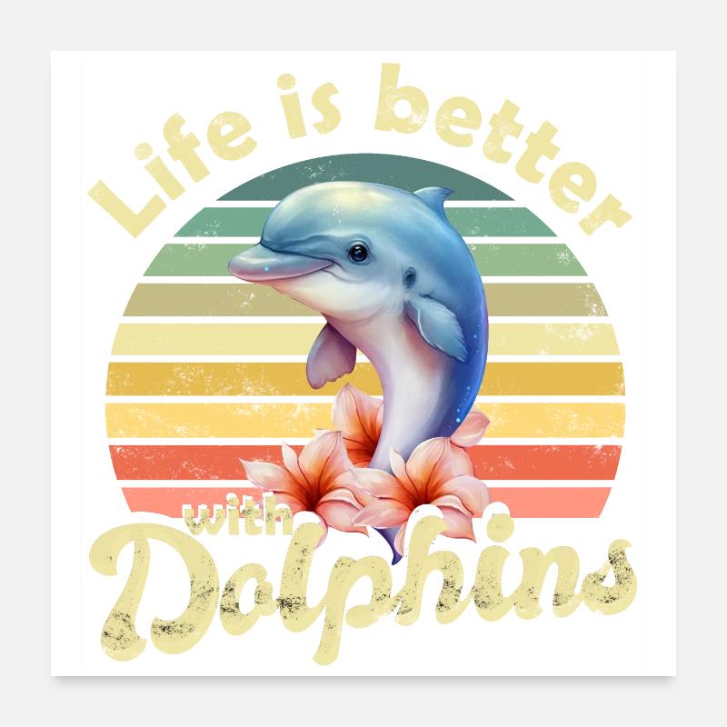 Dauphins dauphins Poster 60 x 60 cm