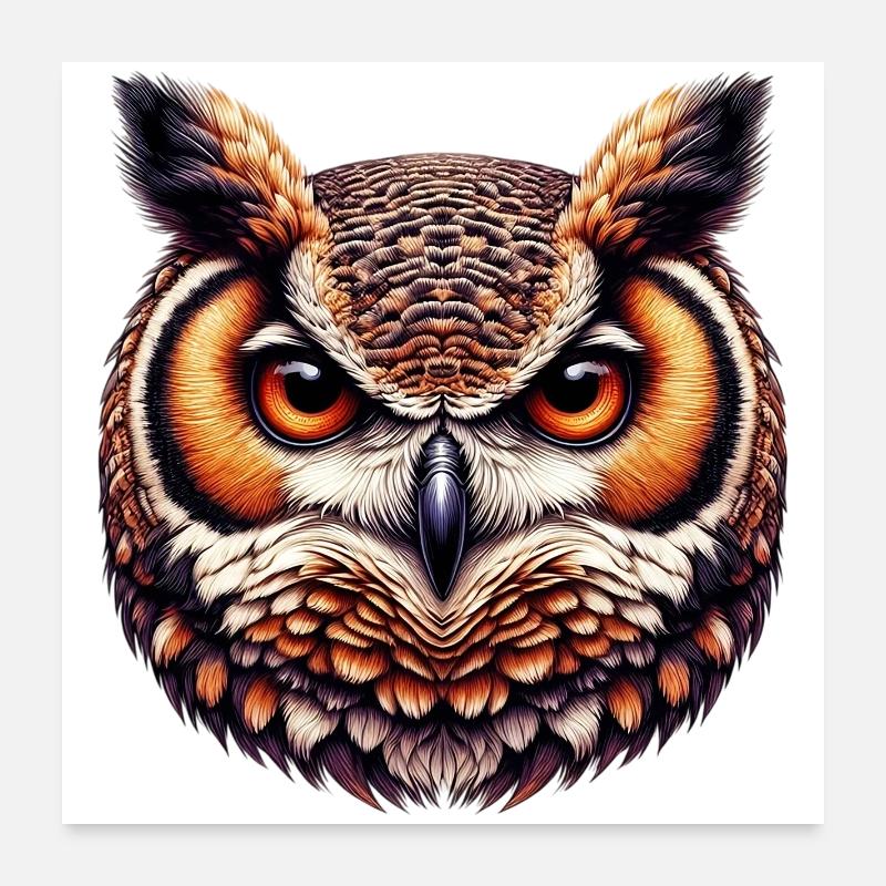 Eule Poster 60x60 cm