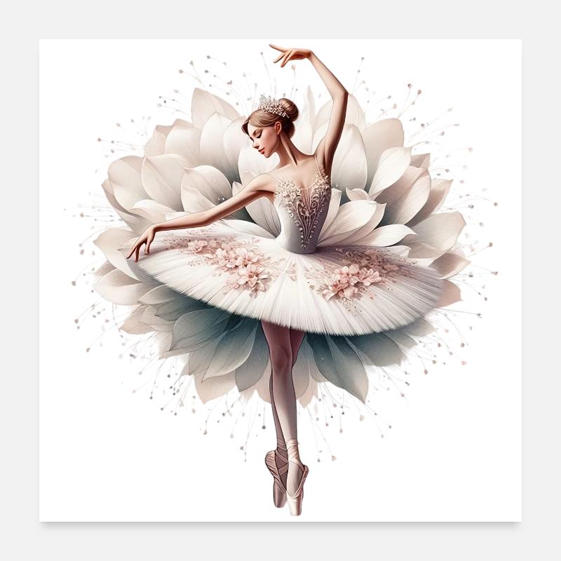 Danseuse de ballet avec tutu Poster 60 x 60 cm