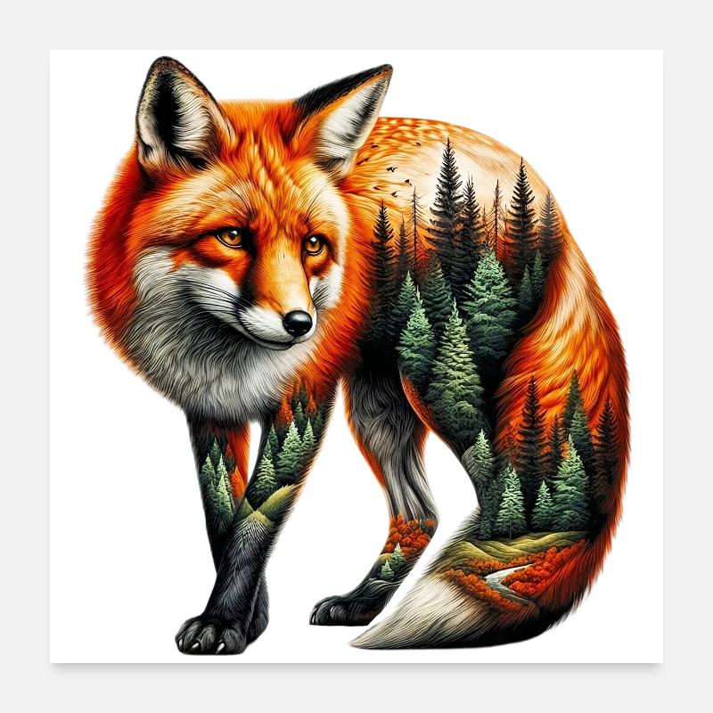 Fox Poster 24" x 24" (60x60 cm)