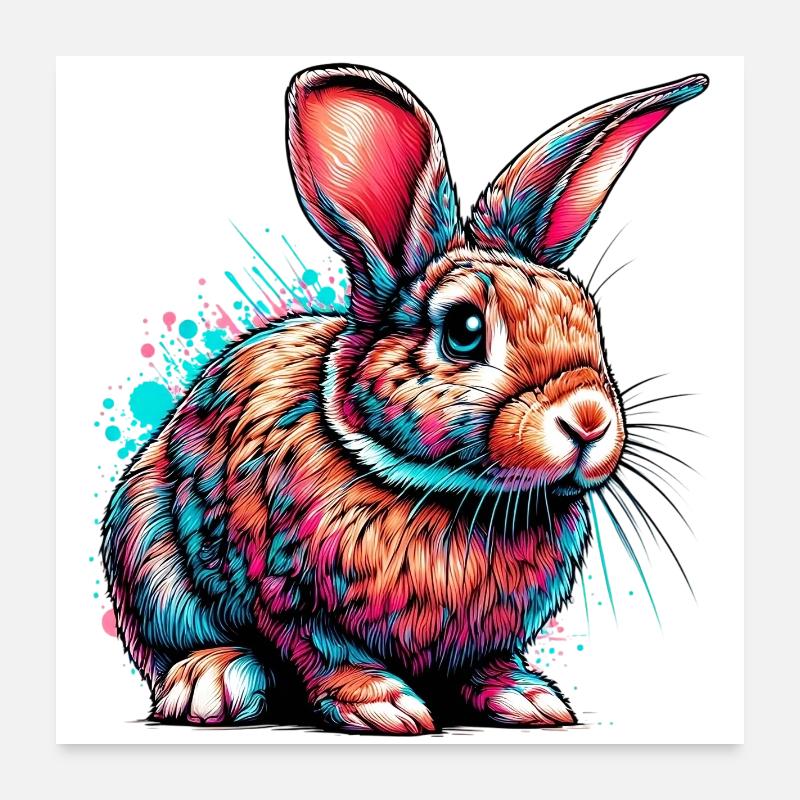Kaninchen Poster 60x60 cm