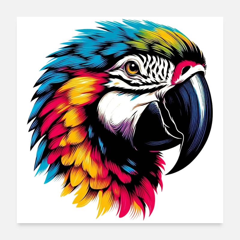 Perroquet Poster 60 x 60 cm