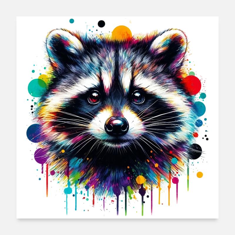 Raton laveur Poster 60 x 60 cm