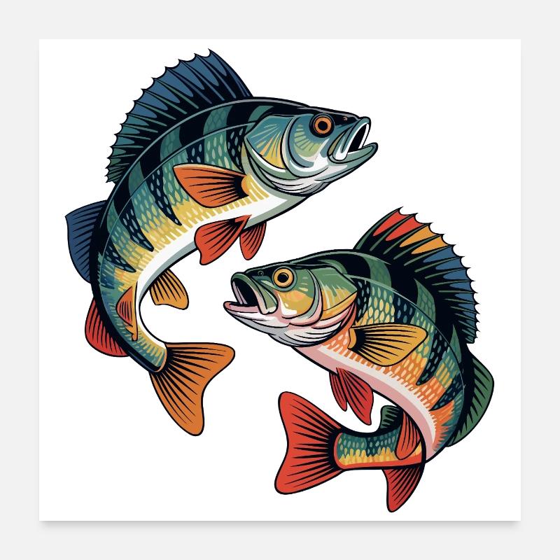 Deux perchoirs de saut Poster 60 x 60 cm