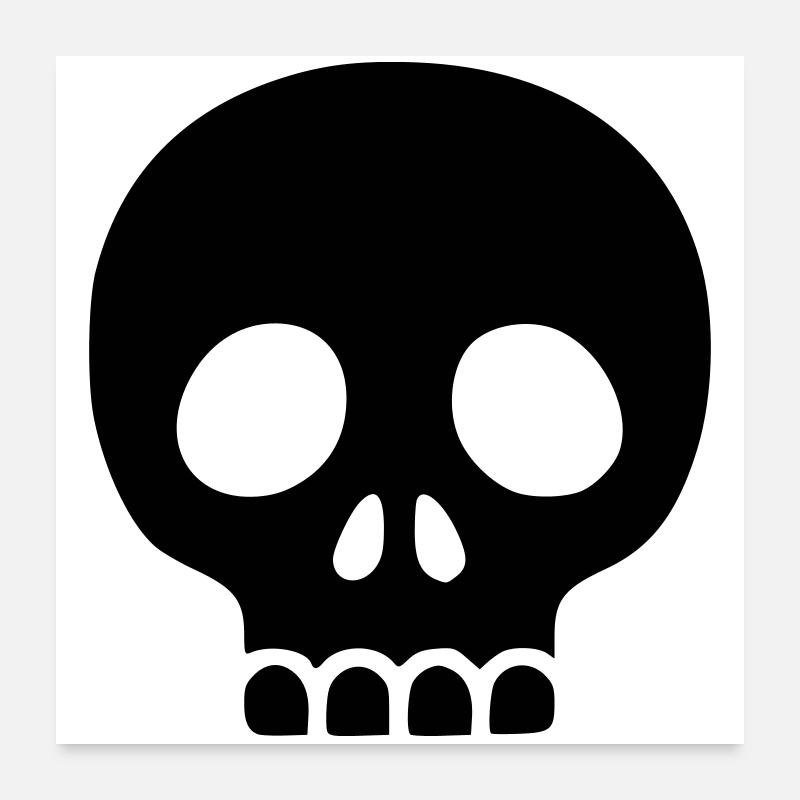 Skull Vector | Minimalist Skull Icon Poster 24" x 24" (60x60 cm)