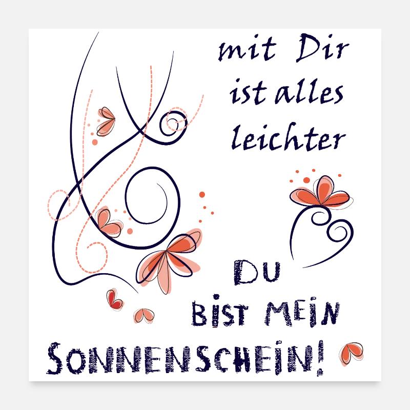 Tu es mon rayon de soleil Poster 60 x 60 cm