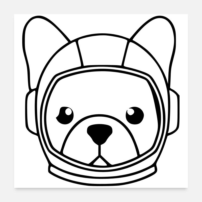 Profil du casque de l’astronaute Frenchie Poster 60 x 60 cm