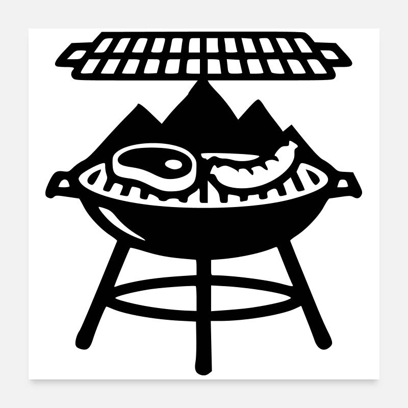 Charcoal Grill Meat Grill Master Father's Day Poster 24" x 24" (60x60 cm)