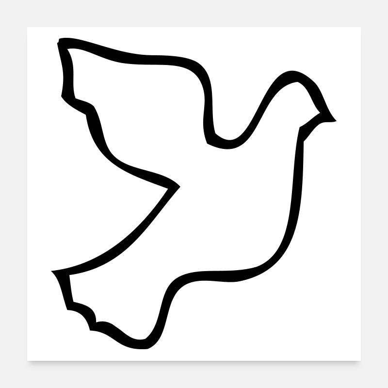 Colombe de la paix - Poster 60 x 60 cm - blanc