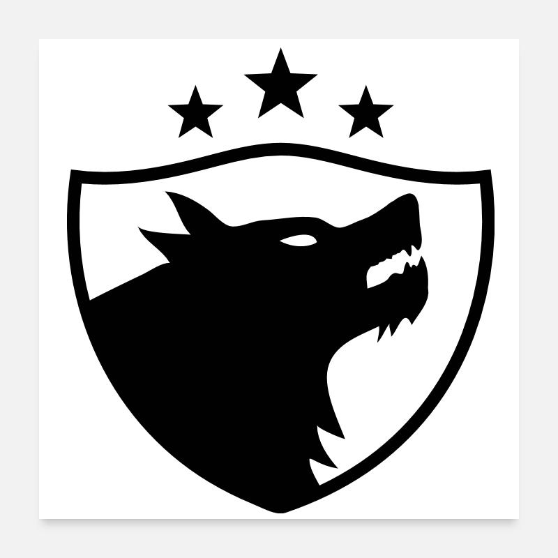wolf - Poster 60x60 cm - Weiß